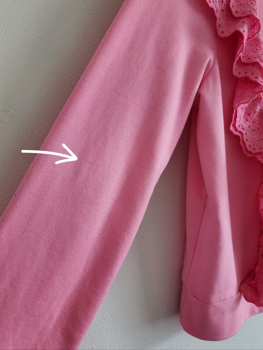 Lilly Pulitzer Deva Ruffle Eyelet Crewneck Pullover Pink Shandy Medium - Picture 10 of 12
